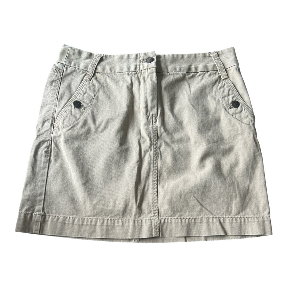J.Crew Women Chino Classic Twill Khaki Tan Mini 100% Cotton Skirt Size 6